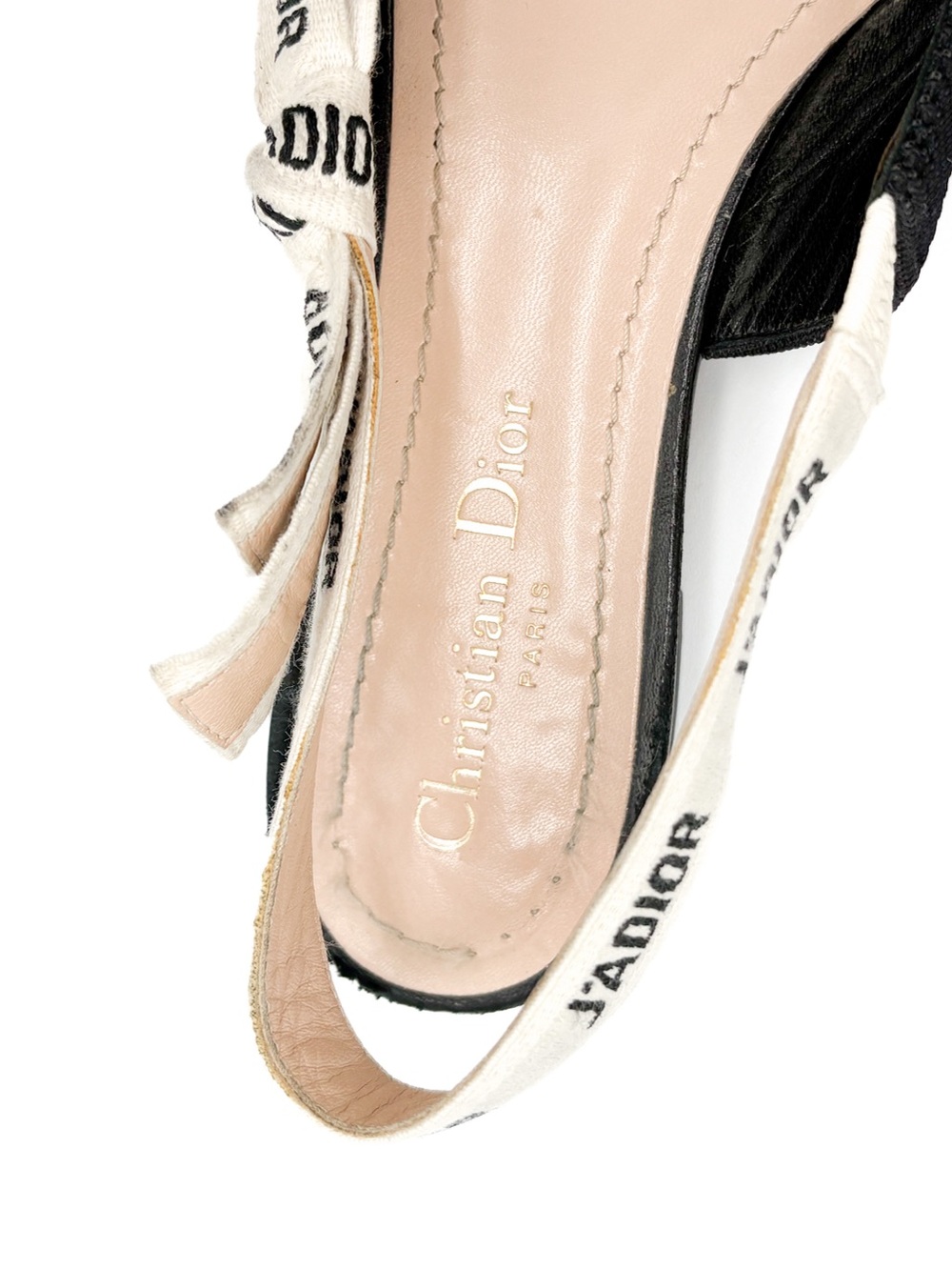 Christian Dior J’Adior Black Technical Fabric Slingback Flats Size 38 - Picture 7 of 8